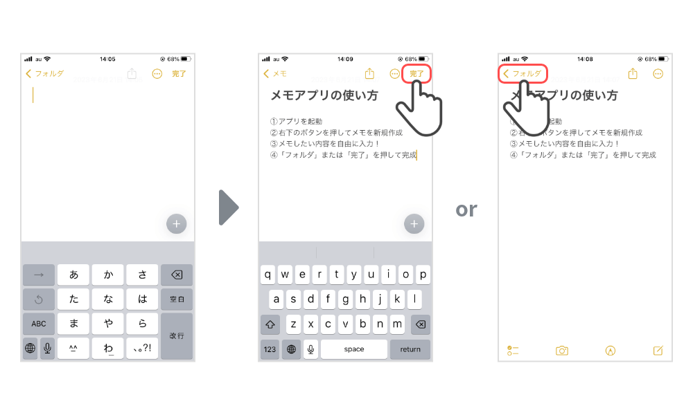 メモの記入方法